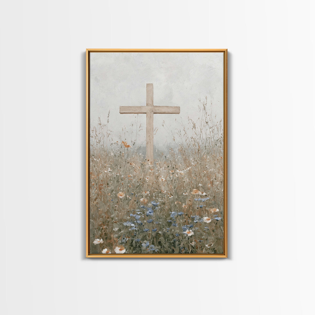 Fields Of Grace, Framed Canvas Print, Christian Art Canvas, Christian Wall Art, Christian Art Print, Christian Decor