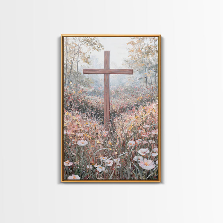 Blooming Redemption – Framed Canvas Print – Christian Art Canvas – Christian Wall Art – Christian Painting – Christian Christmas Art