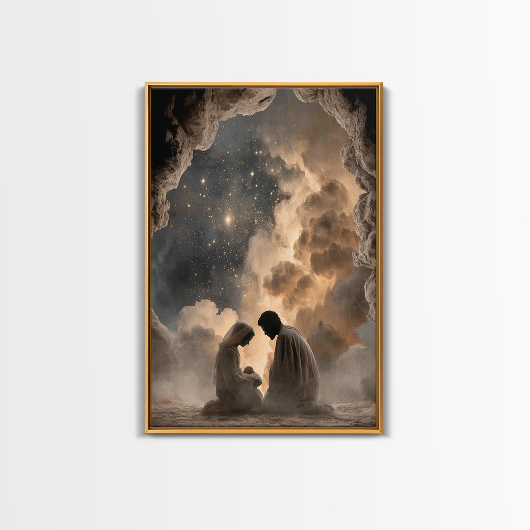 Nativity Night | Framed Canvas Print | Christian Wall Art | Christian Art Canvas | Jesus Christmas Art | Christian Painting