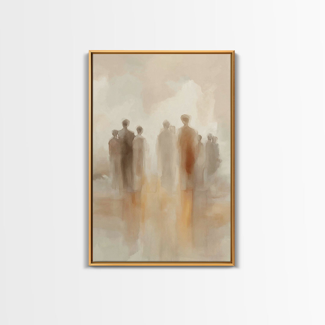 Silent Fellowship - Framed Canvas Print - Christmas Art - Christian Wall Art - Christian Decor - Jesus Painting - Christian Art Canvas