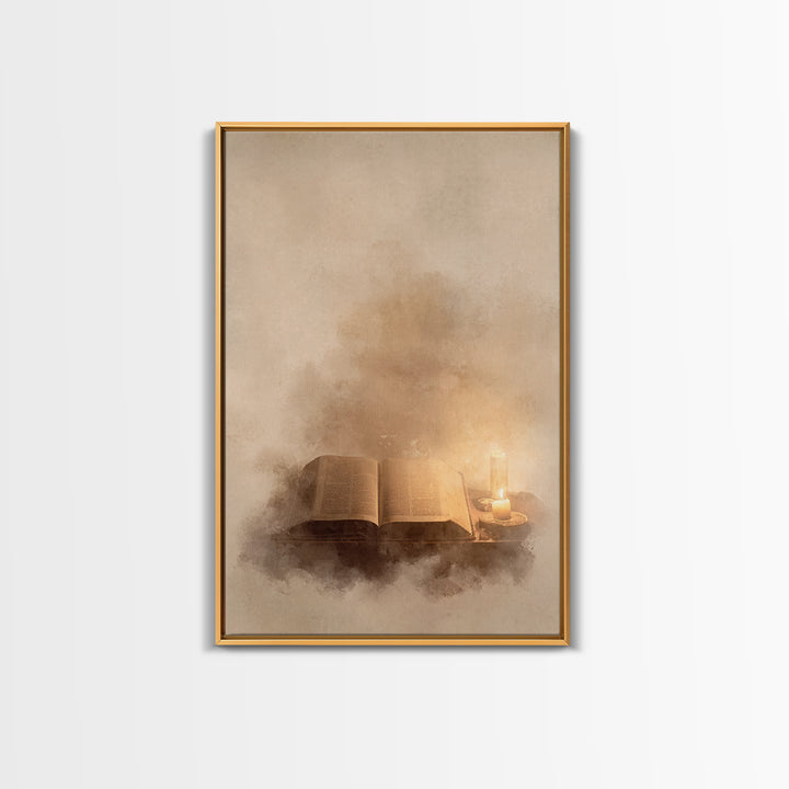 Sacred Illumination - Framed Canvas Print - Christian Art Canvas - Christian Decor - Jesus Painting - Christian Wall Art - Christmas Art