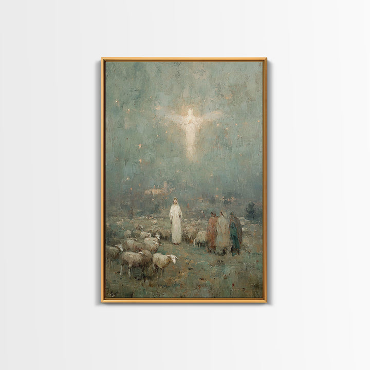 Heavenly Herald – Framed Canvas Print – Christian Wall Art – Christian Art Canvas – Christian Christmas Art – Jesus Painting – Christian De