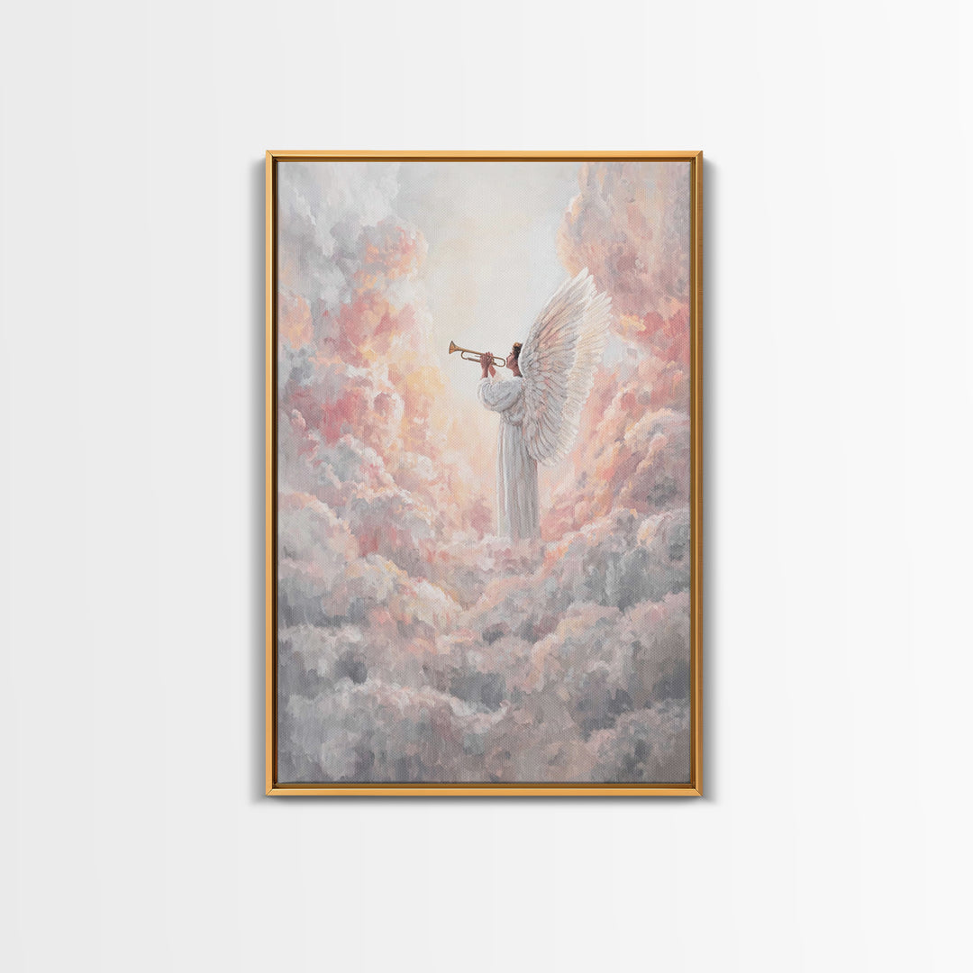 Celestial Trumpet Call – Framed Canvas Print – Christian Art Canvas – Christian Wall Art – Angel Art – Christian Paintings – Christian Chri