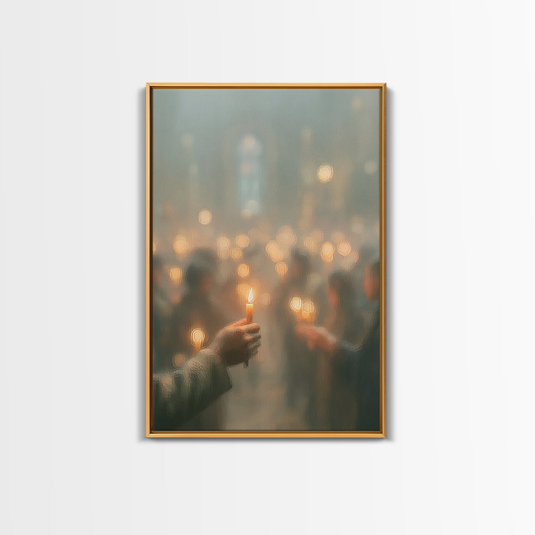 Soft Prayer Glow | Framed Canvas Print | Christian Wall Art | Christian Art Canvas | Minimalist Christian Art | Subtle Christian Art | Chri