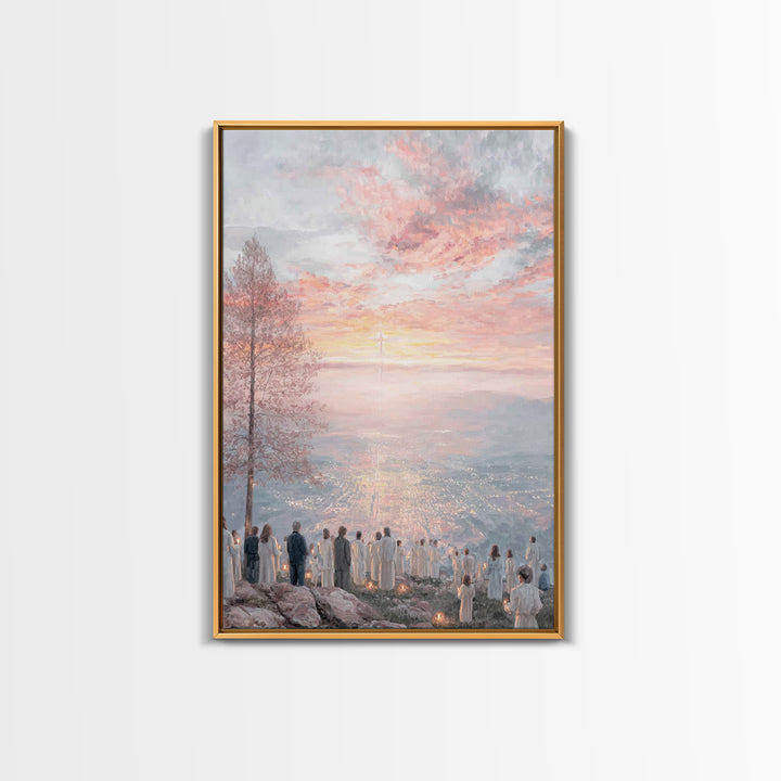 Radiant Horizon | Framed Canvas Print | Christian Christmas Art | Christian Wall Art | Large Christian Art | Modern Christian Painting | Ch
