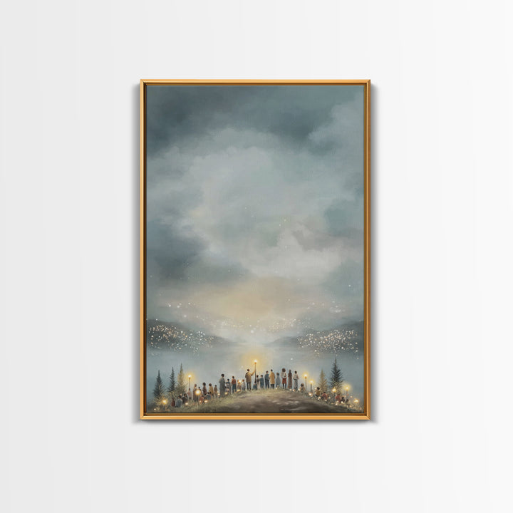 Celestial Watch | Framed Canvas Print | Christian Wall Art | Subtle Christian Paintings | Christmas Art Prints | Christian Art Canvas | Chr