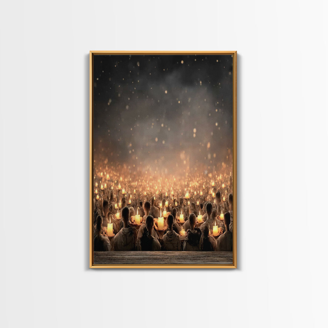 Shared Light Moment, Framed Canvas Print, Christian Art Canvas, Christian Wall Art, Moody Christian Art, Christian Christmas Art, Modern Ch