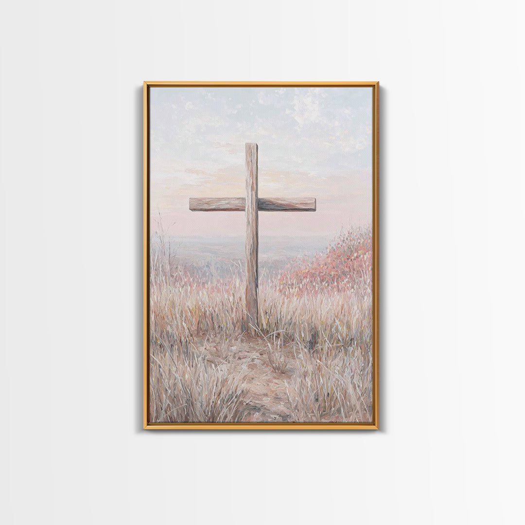 Morning Of Grace, Framed Canvas Print, Christian Wall Art, Christian Art Print, Subtle Christian Art, Modern Christian Painting, Christian