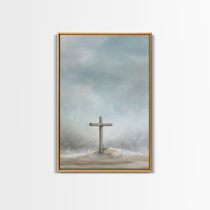 Silent Hill Prayer, Framed Canvas Print, Christian Art Prints, Christian Wall Art, Moody Christian Art, Christian Christmas Art, Christian