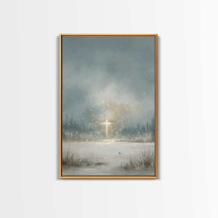Radiant Summit Cross, Framed Canvas Print, Christian Art Canvas, Christian Wall Art, Modern Christian Art, Christian Art Work, Christian Ch