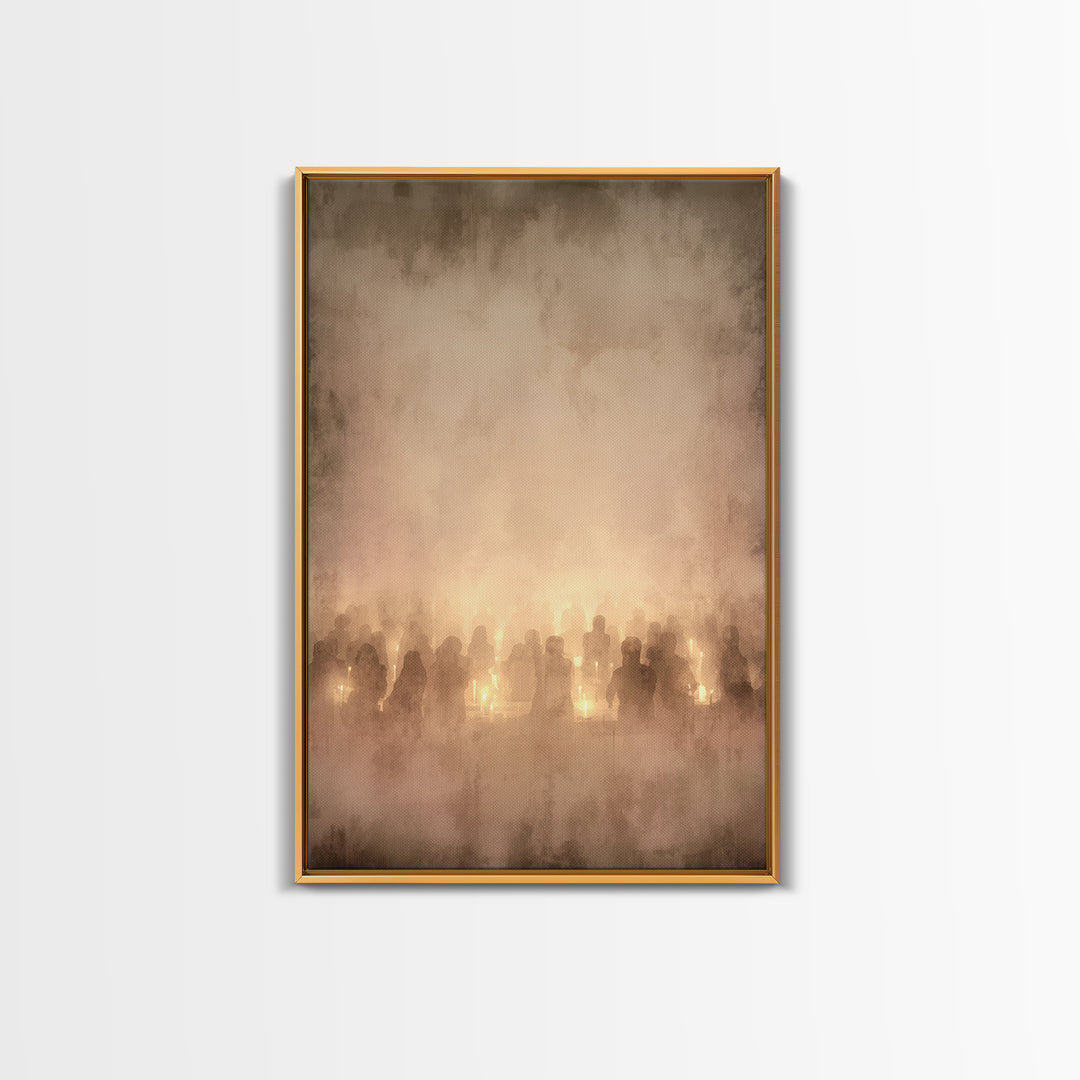 Lanterns Of Hope – Framed Canvas Print – Christian Christmas Art – Christian Art Canvas – Christian Wall Art – Christmas Wall Art – Moody C