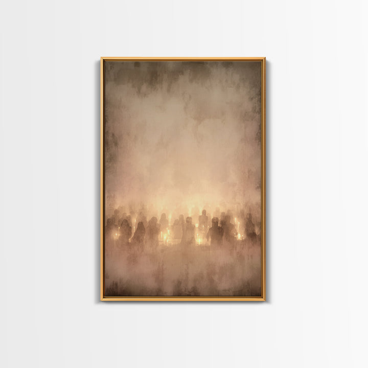 Lanterns Of Hope – Framed Canvas Print – Christian Christmas Art – Christian Art Canvas – Christian Wall Art – Christmas Wall Art – Moody C