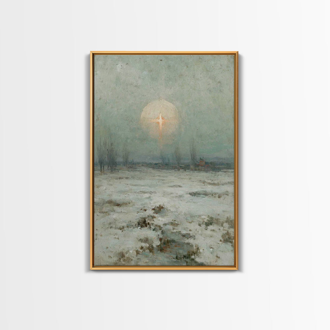 Snowfall Glory – Framed Canvas Print – Christian Wall Art – Christian Art Canvas – Christmas Art Prints – Moody Christian Art – Christian D
