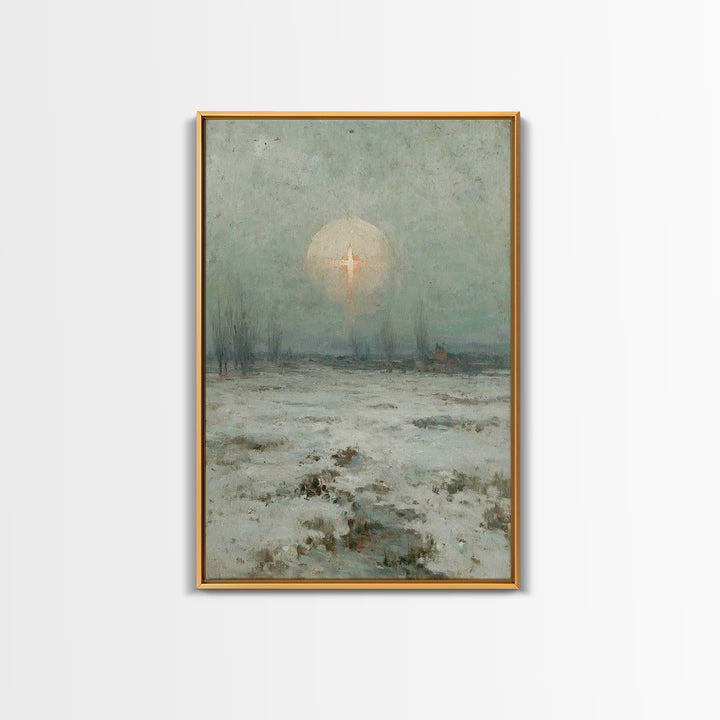 Snowfall Glory – Framed Canvas Print – Christian Wall Art – Christian Art Canvas – Christmas Art Prints – Moody Christian Art – Christian D