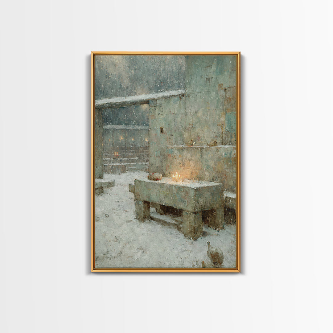 Sacred Mist Figures | Framed Canvas Print | Christian Art Canvas | Christian Wall Art | Abstract Christian Art | Moody Christian Art | Chri