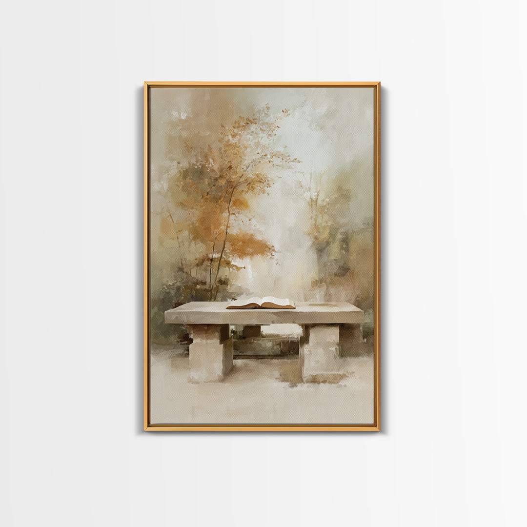 Autumn Scripture Light | Framed Canvas Print | Christian Wall Art | Christian Art Canvas | Christian Gift | Minimalist Christian Art
