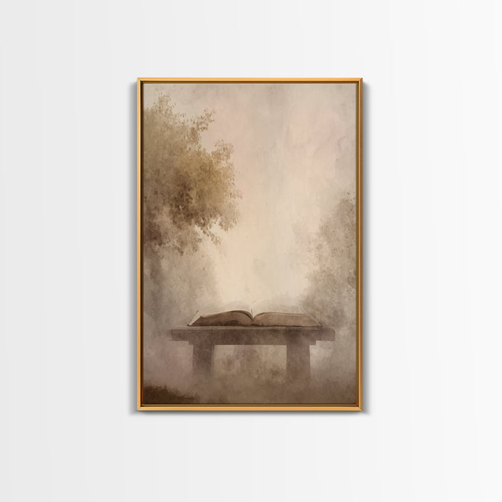 Misty Word Refuge | Framed Canvas Print | Christian Wall Art | Christian Art Canvas | Christian Gift | Subtle Christian Art