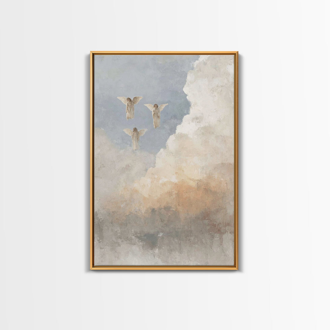 Cloudborne Messengers – Framed Canvas Print – Christian Art Print – Christian Wall Art – Christian Art Canvas – Christian Decor – Christian