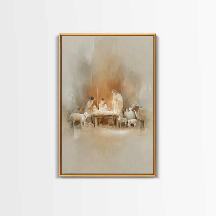 Holy Nativity – Framed Canvas Print – Christian Christmas Art – Christian Wall Art – Christmas Art Prints – Christian Decor – Christian Gif