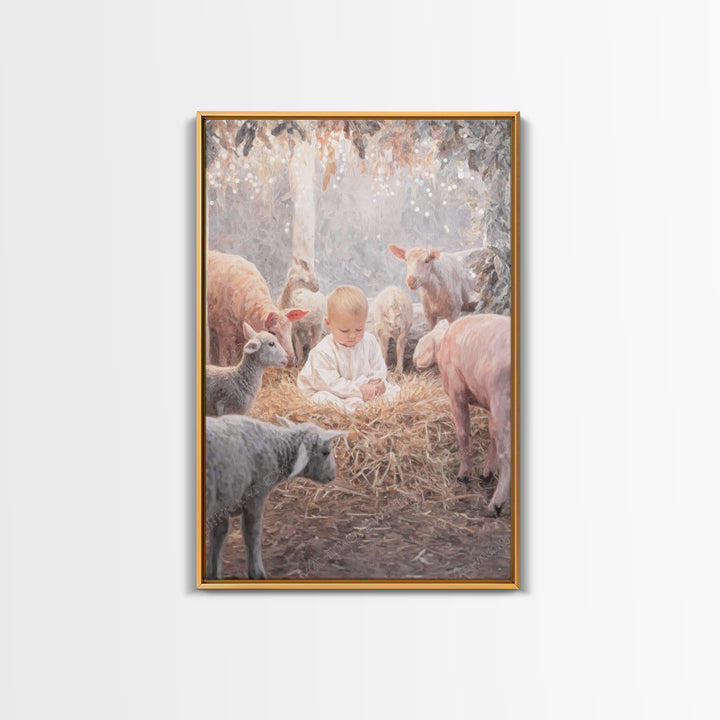 Lamb Of Peace – Framed Canvas Print – Christian Christmas Art – Christian Art Canvas – Christmas Art – Christian Wall Art – Christian Gift