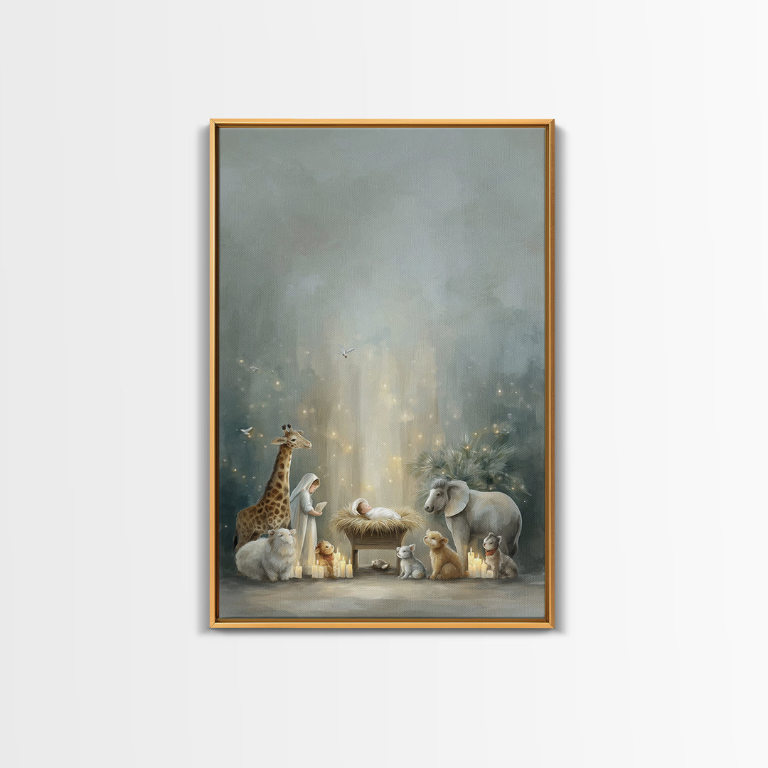 Starborn Peace – Framed Canvas Print – Christian Christmas Art – Christian Wall Art – Jesus Painting – Christmas Canvas Wall Art – Christia
