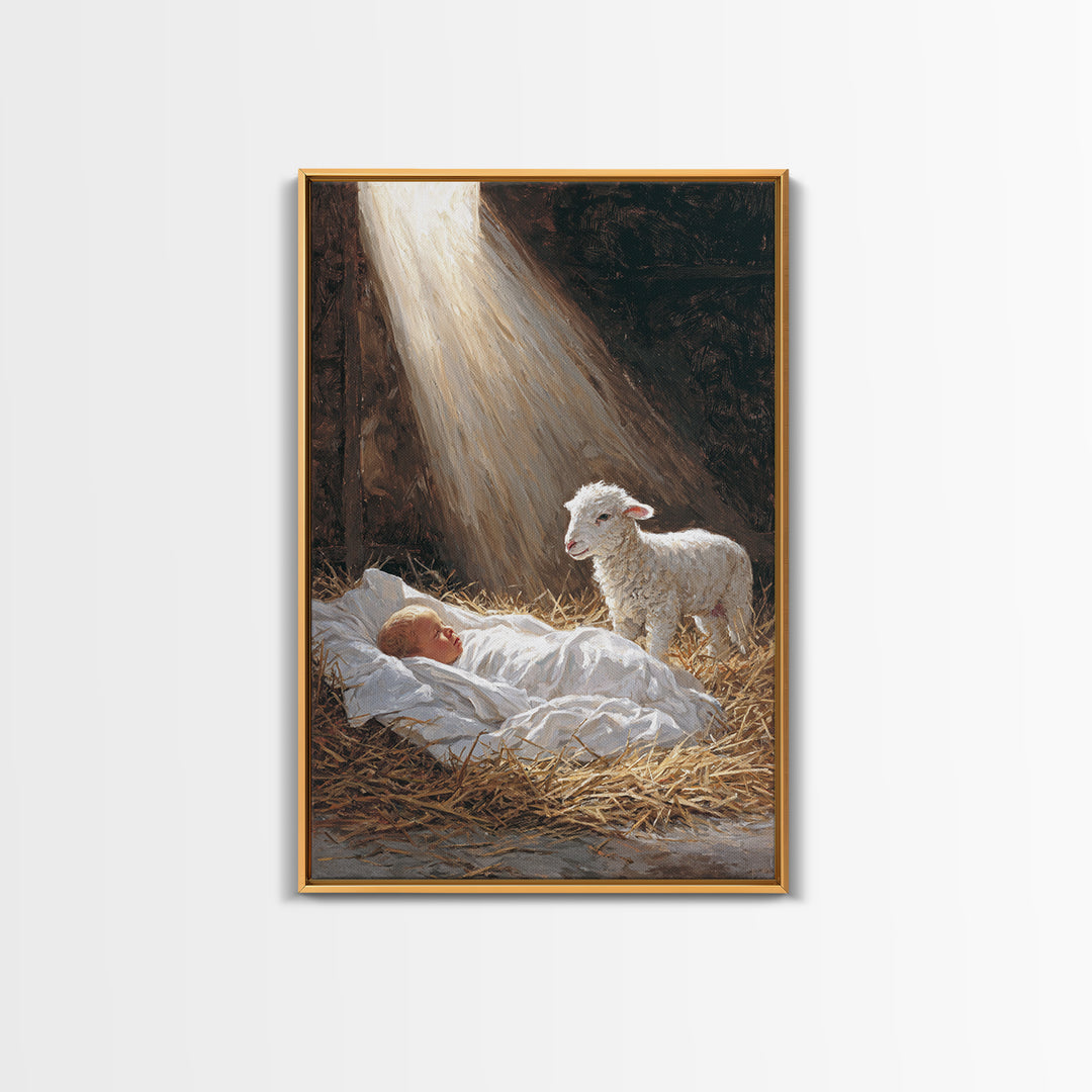 Soft Bethlehem Dawn – Framed Canvas Print – Christian Wall Art – Christmas Canvas Wall Art – Christian Art Canvas – Jesus Painting – Christ