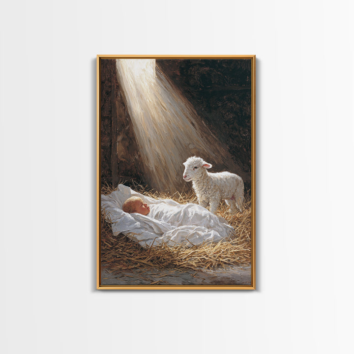 Soft Bethlehem Dawn – Framed Canvas Print – Christian Wall Art – Christmas Canvas Wall Art – Christian Art Canvas – Jesus Painting – Christ
