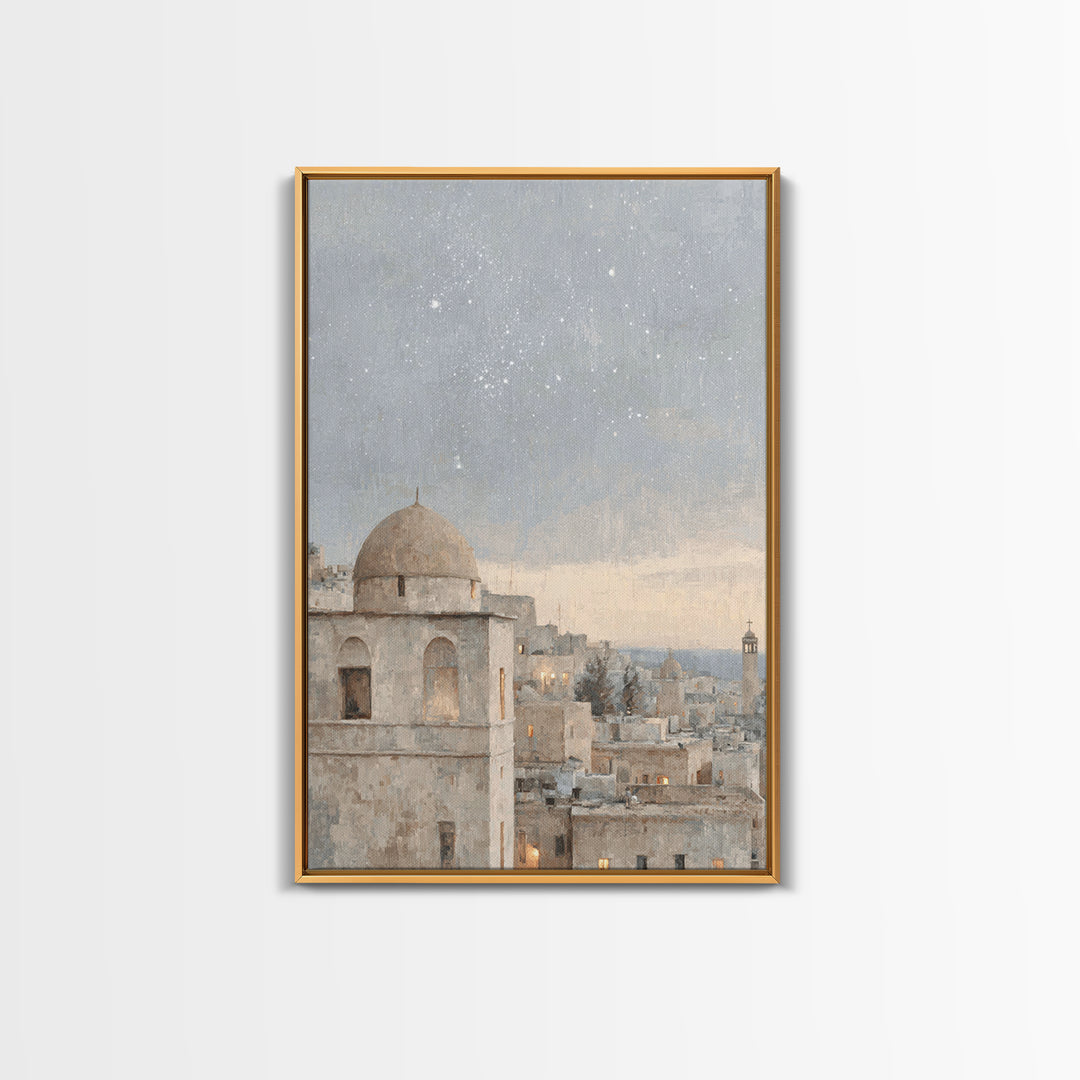 Star of Promise – Framed Canvas Print – Christian Art Canvas – Christmas Wall Art – Christian Christmas Art – Vintage Christian Painting –