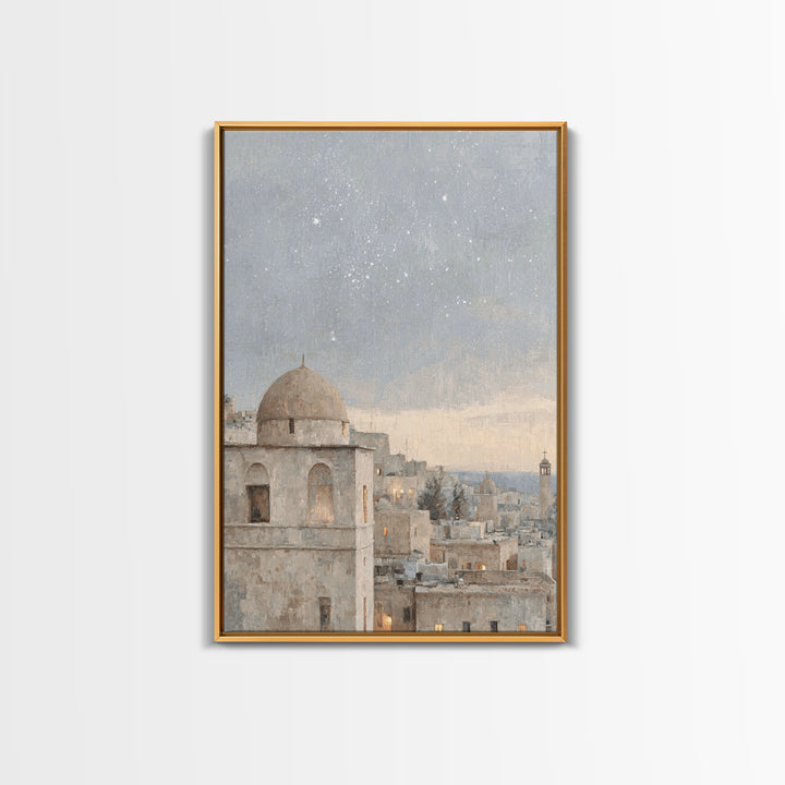 Star of Promise – Framed Canvas Print – Christian Art Canvas – Christmas Wall Art – Christian Christmas Art – Vintage Christian Painting –