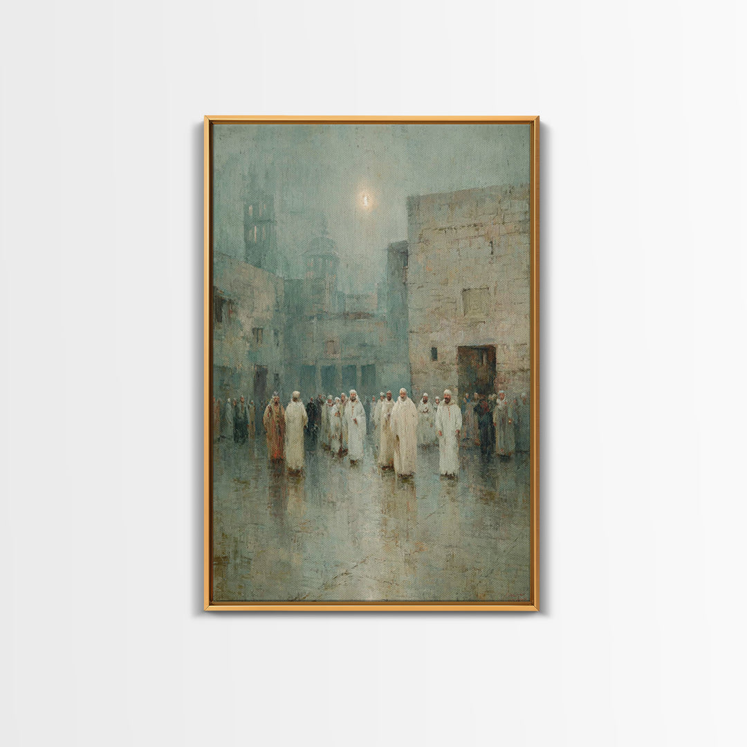 Desert Gathering – Framed Canvas Print – Christian Wall Art – Christian Art Canvas – Christmas Art – Jesus Painting – Christian Decor