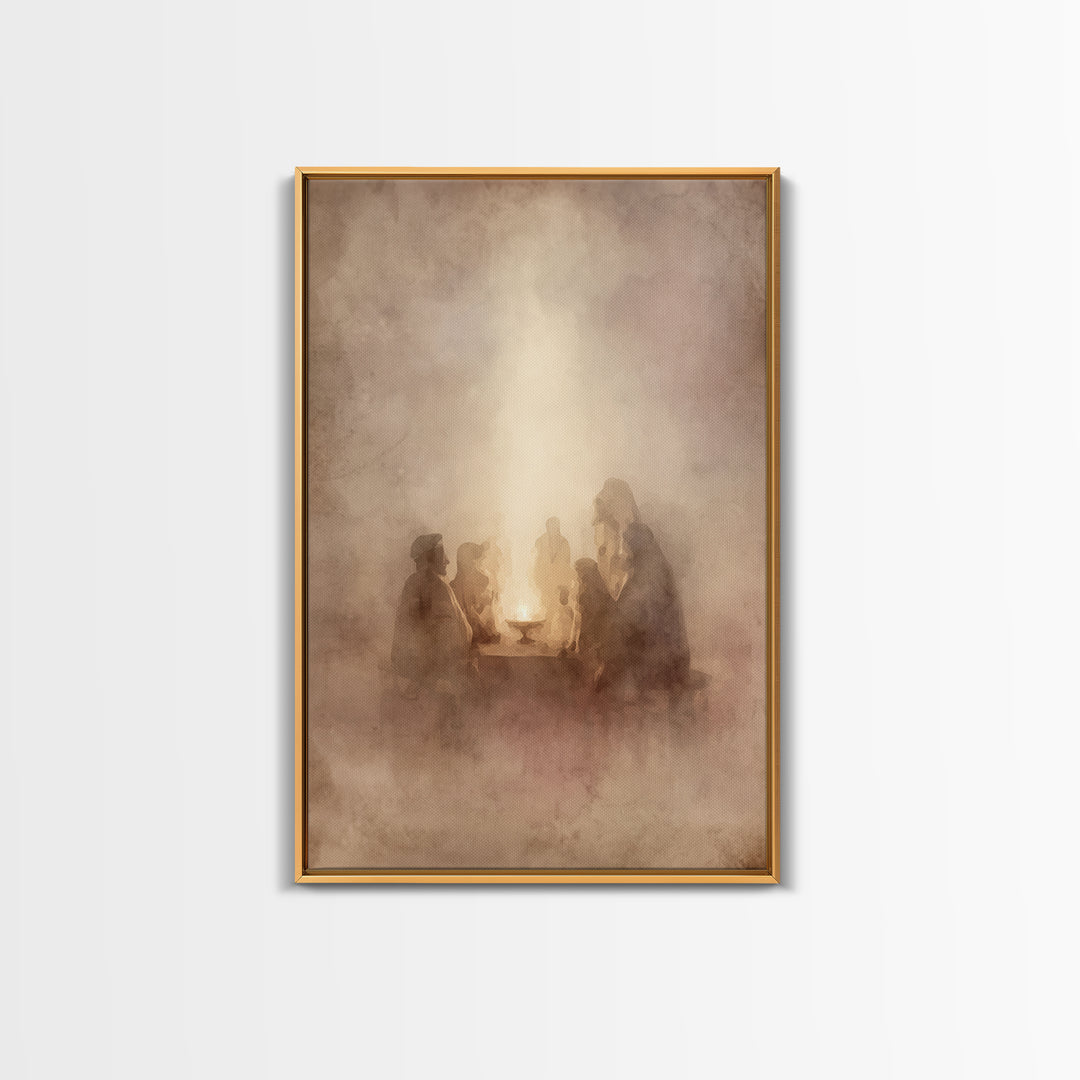 Sacred Circle – Framed Canvas Print – Christian Art – Christian Wall Art – Subtle Christian Art – Christian Canvas Art – Christian Painting