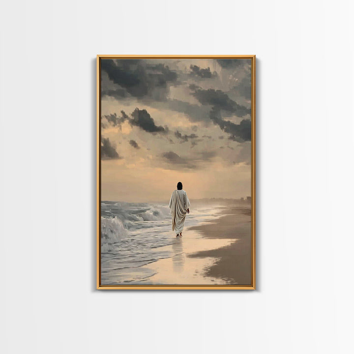 Still Waters – Framed Canvas Print – Christian Wall Art – Christian Art Canvas – Jesus Painting – Minimalist Christian Art – Christian Chri