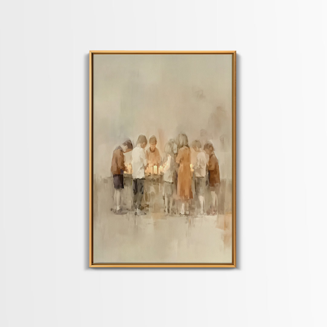 Little Candle Circle – Framed Canvas Print – Christian Art – Christian Wall Art – Christian Art Canvas – Christmas Art Prints – Christian D
