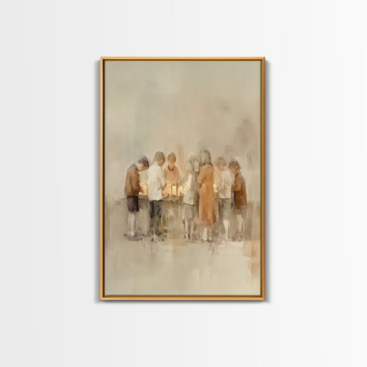 Little Candle Circle – Framed Canvas Print – Christian Art – Christian Wall Art – Christian Art Canvas – Christmas Art Prints – Christian D