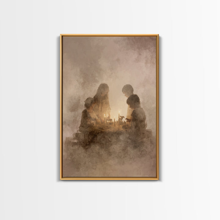 Bethlehem Candles – Framed Canvas Print – Christian Wall Art – Christian Christmas Decorations – Christian Art Canvas – Christmas Art – Chr