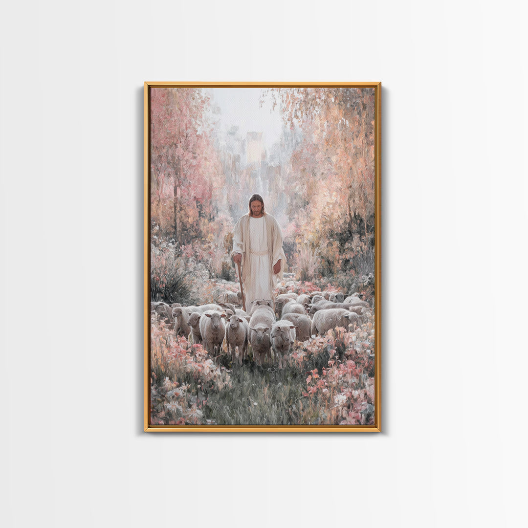 Garden Of Peace – Framed Canvas Print – Christian Wall Art – Jesus Painting – Christian Art Canvas – Christian Decor – Modern Christian Art