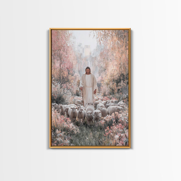 Garden Of Peace – Framed Canvas Print – Christian Wall Art – Jesus Painting – Christian Art Canvas – Christian Decor – Modern Christian Art