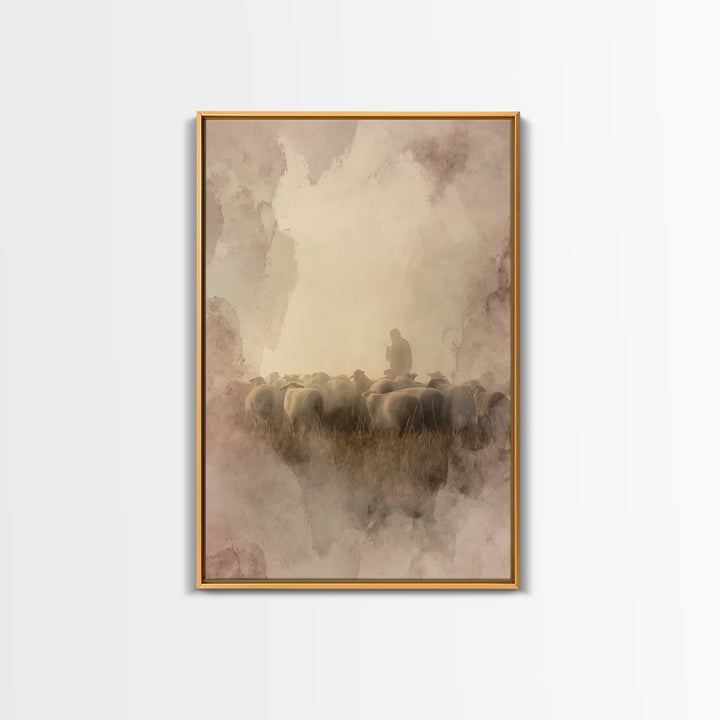 Dusty Procession – Framed Canvas Print – Christian Art Canvas – Christian Wall Art – Christian Paintings – Vintage Christian Art – Christia