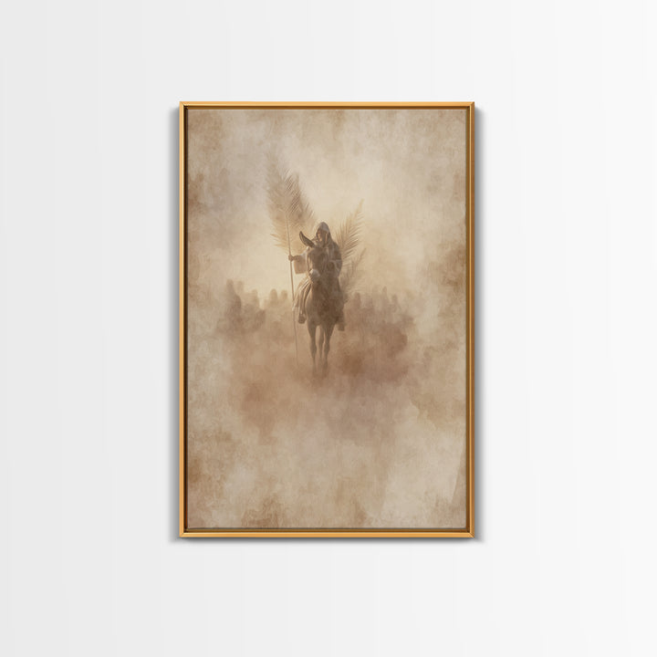 Palm Dawn Entry – Framed Canvas Print – Christian Wall Art – Christian Art Canvas – Large Christian Painting – Vintage Christian Art – Chri