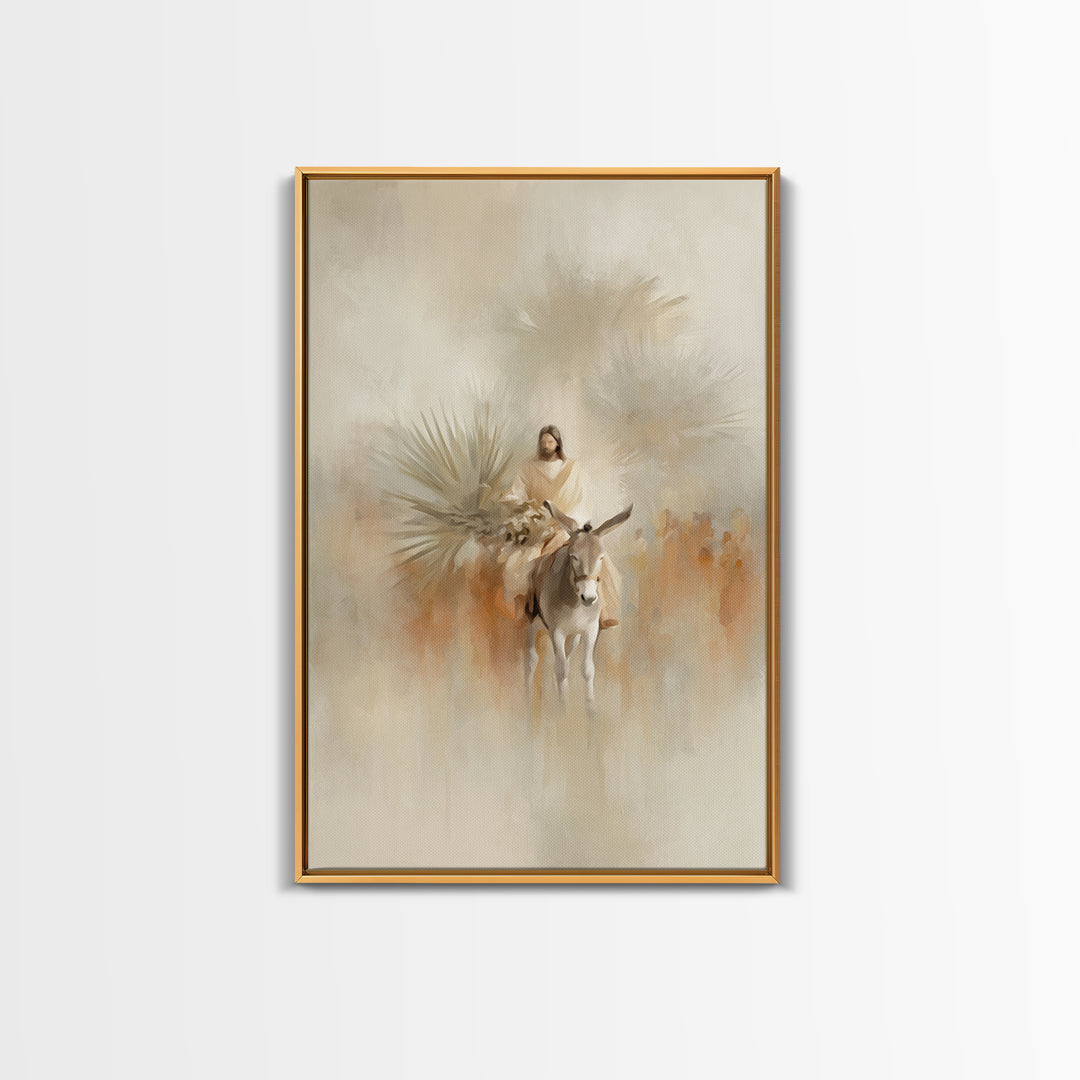 Palm Road Grace – Framed Canvas Print – Christian Wall Art – Jesus Painting – Christian Art Canvas – Christmas Art – Christian Decor