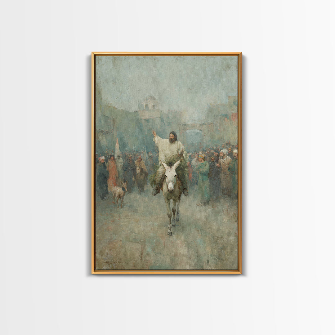 City Gate Joy – Framed Canvas Print – Christian Art Work – Jesus Painting – Christian Wall Art – Christmas Art – Christian Home Decor