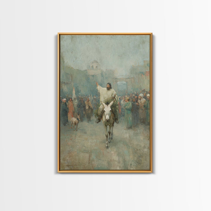 City Gate Joy – Framed Canvas Print – Christian Art Work – Jesus Painting – Christian Wall Art – Christmas Art – Christian Home Decor