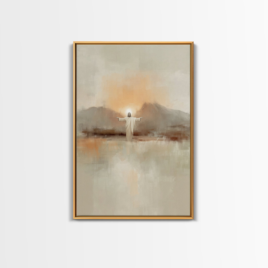 Dawn Of Mercy – Framed Canvas Print – Christian Wall Art – Jesus Painting – Christian Art Canvas – Minimalist Christian Art – Christian Dec