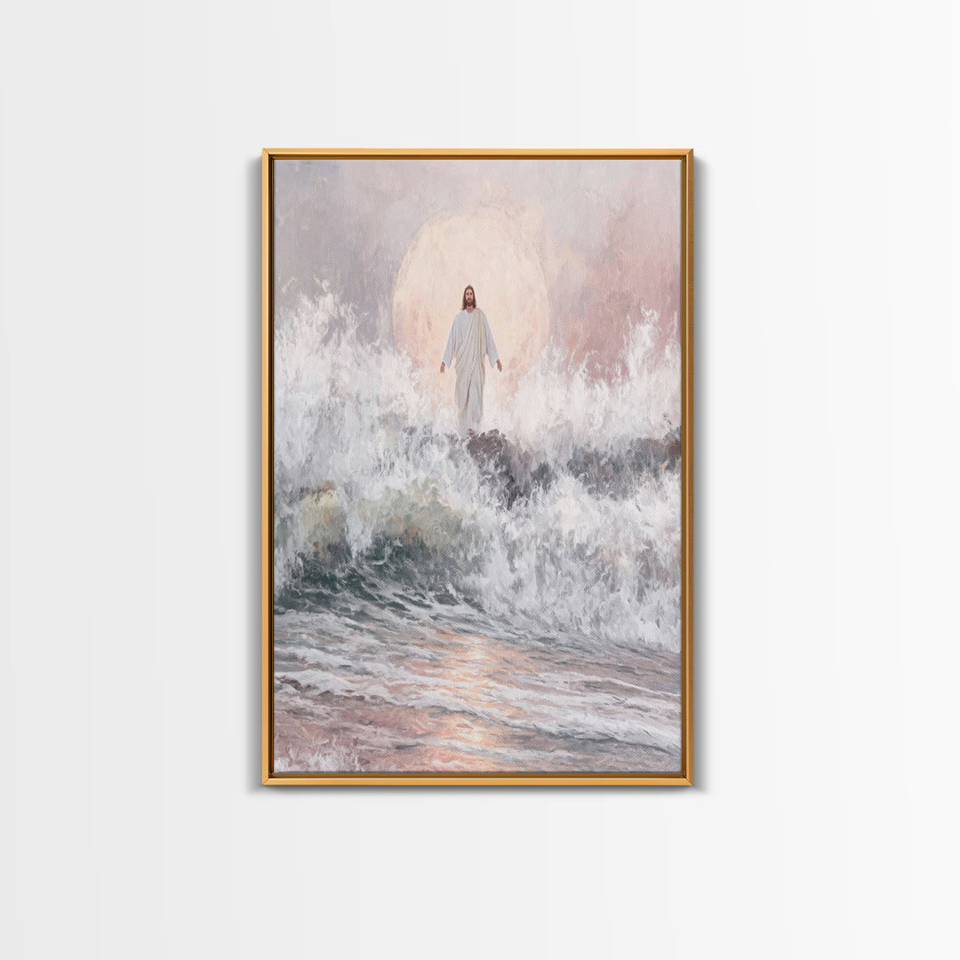 Moonrise of Peace – Framed Canvas Print – Christian Wall Art – Jesus Painting – Christian Art Canvas – Modern Christian Art