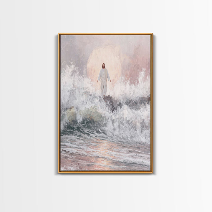Moonrise of Peace – Framed Canvas Print – Christian Wall Art – Jesus Painting – Christian Art Canvas – Modern Christian Art