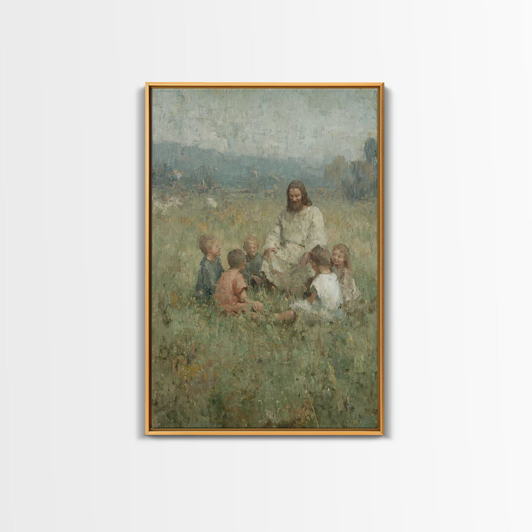 Field of His Joy – Framed Canvas Print – Christian Wall Art – Christian Art Canvas – Jesus Painting – Christian Gift Ideas