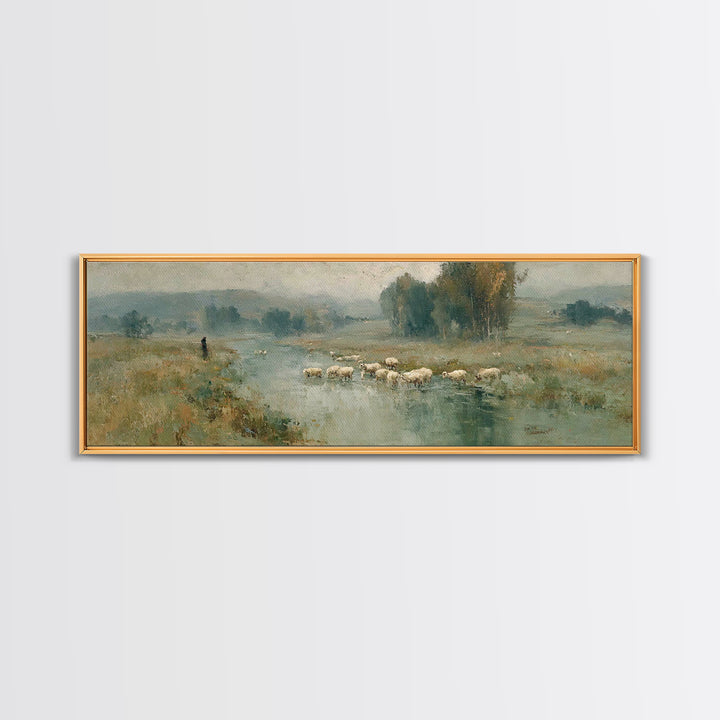 Fields Of Mercy, Framed Canvas Print, Christian Art Canvas, Christian Wall Art, Panoramic Wall Art, Jesus Painting