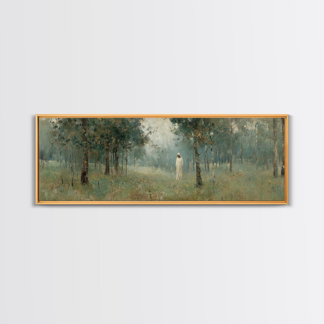 Forest Of Peace – Framed Canvas Print – Christian Art – Panoramic Painting – Jesus Wall Art – Christian Gift Ideas