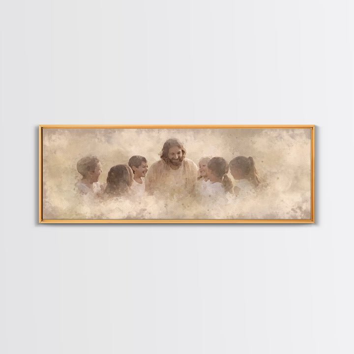 Circle Of Light - Framed Canvas Print - Panoramic Print - Christian Wall Art - Christian Art Canvas - Jesus Painting - Christian Decor - Su