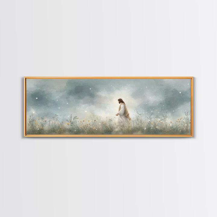 Gentle Wonder | Framed Canvas Print | Christian Art | Jesus Painting | Panoramic Painting | Christian Art Canvas | Christian Wall Art | Chr